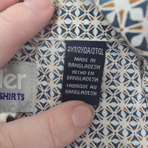 Wrangler Men's 2XT Western Shirt Button Front Long Sleeve Geometric Print - Picture 6 of 6